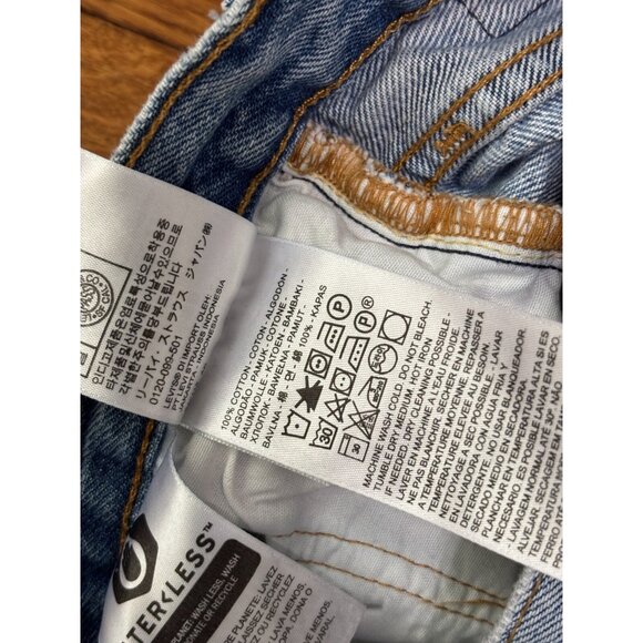 Levis 501 S Skinny Button Fly Dark Wash Blue Denim Jeans Womens Size 24 (24x27) - Picture 7 of 8